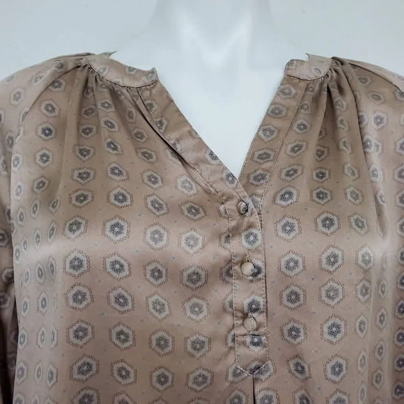 JOIE | Izzy Silk Mandarin Peasant 3/4 Sleeve Medium - Picture 3 of 9